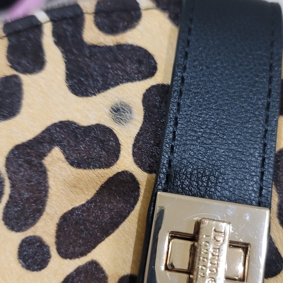 Dune London Leather Leopard Print Animal Hair Crossbody Bag - Picture 9 of 13